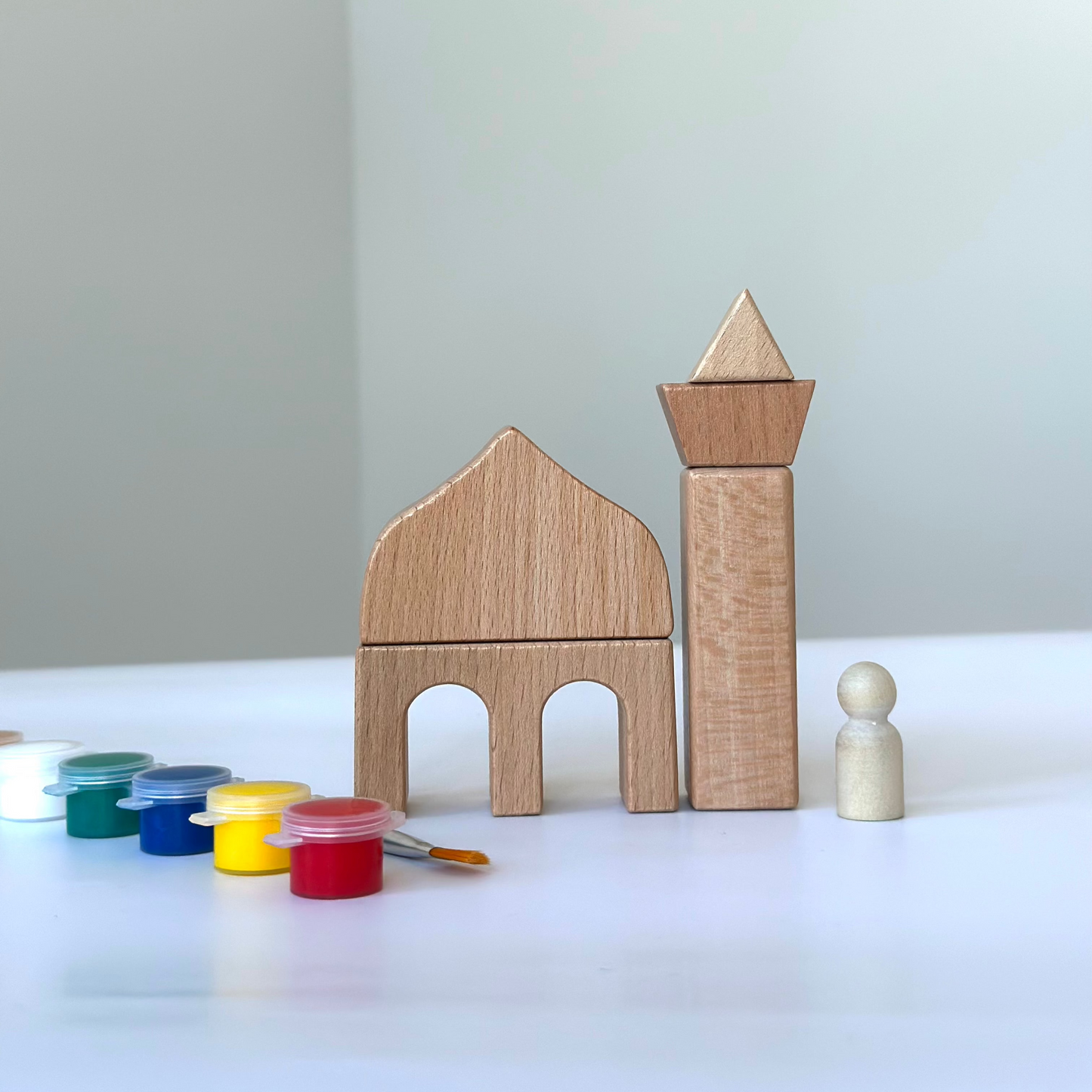 Mini Wooden Masjid Blocks Craft Set | 5 peices