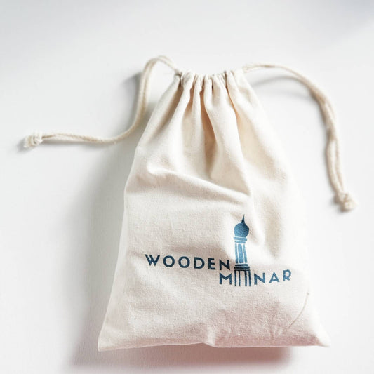 Wooden Minar Cotton Canvas Drawstring Bag