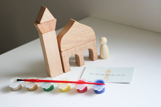 Mini Wooden Masjid Blocks Craft Set | 5 peices