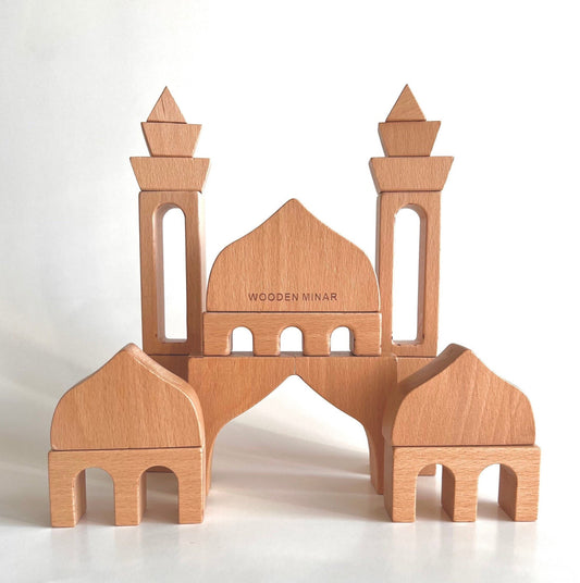 Wooden Masjid Building Blocks | 21 Peices
